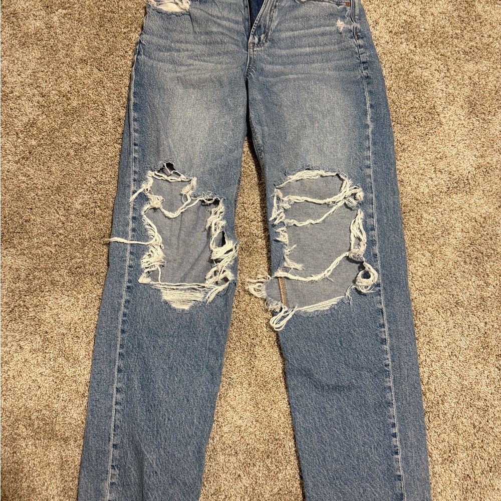 American Eagle Outfitters Ripped Blue Boyfriend Jeans